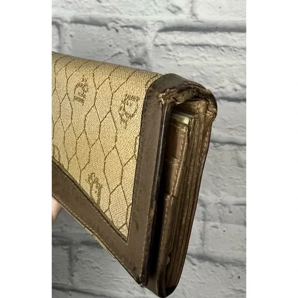 Christian Dior vintage 80s rare honeycomb print wallet.